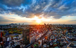 2560x1600 Golden Sunset Above Tokyo Wallpaper - World Wallpaper Wallpaper