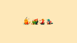 Indie Aesthetic Laptop Pokemon Gen 1 Starters Wallpaper