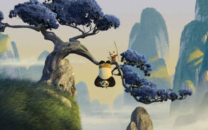 Kung Fu Panda And Shifu Training Together Wallpaper