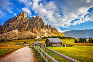 Mountain Village Scenery Wallpaper