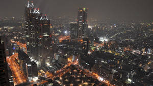 Preview Wallpaper Japan, Tokyo, Night, Lights City, Top View Wallpaper