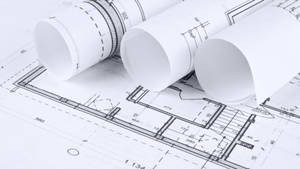 Rolled Civil Engineering Blueprints Wallpaper