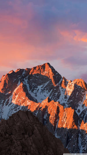 Smart Phone Mountain At Sunset Wallpaper