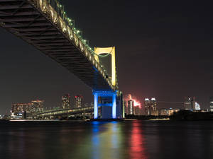 The Stunning Rainbow Bridge Overlooking Tokyo, Japan Wallpaper