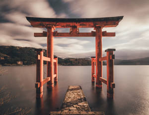 Torii Gate Japanese Art Wallpaper