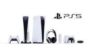 White Ps5 Collection Wallpaper