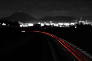 night, City, Monochrome, Long exposure, Road, Light trails