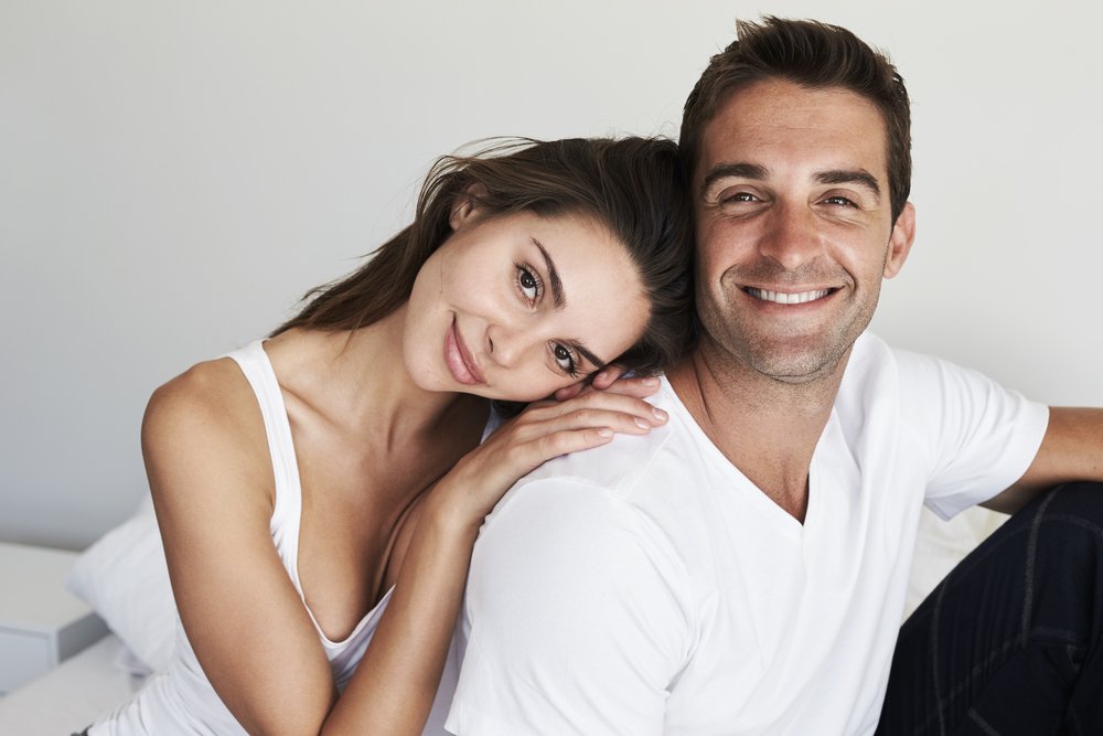 Woman and man with healthy hair