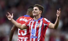 Julian Alvarez of Atletico de Madrid celebrates