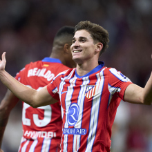 Julian Alvarez of Atletico de Madrid celebrates