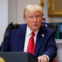 U.S. President Donald Trump takes a question from a reporter during a news conference in the Roosevelt Room of the White House on January 21, 2025 in Washington, DC.