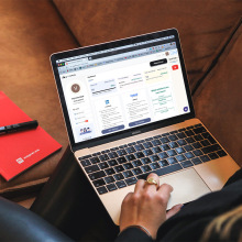 woman working on a laptop