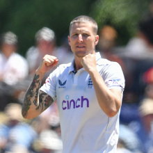 England's Brydon Carse celebrates