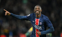 Ousmane Dembele of Paris Saint Germain celebrates