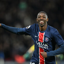 Ousmane Dembele of Paris Saint Germain celebrates