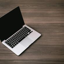 Laptop on desk