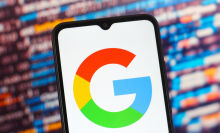 Google logo on phone screen