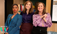 Three women (Jenifer Lewis as Patricia, Vanessa Bayer as Joanna, and Molly Shannon as Jackie on "I Love That for You") standing together.