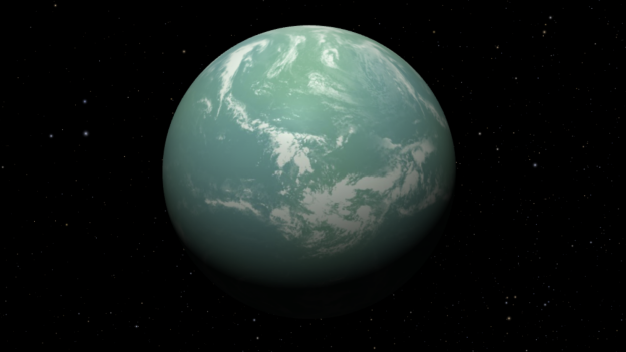 An artist's conception of a super-Earth.