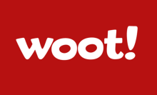 Woot logo on red background