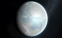 An artist's conception of "Snowball Earth," when the planet was either completely or largely covered in ice hundreds of millions of years ago.