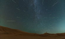 Long exposure photo of the Perseids in 2023