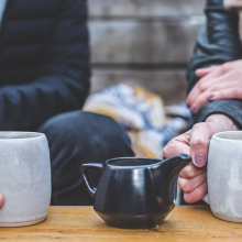 Mugs on table