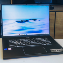 the acer chromebook plus 516 ge on an office desk