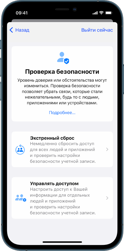 На iPhone показан экран «Проверка безопасности».