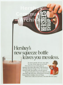 Hershey began packaging its chocolate syrup in 24 oz. plastic containers in 1979.