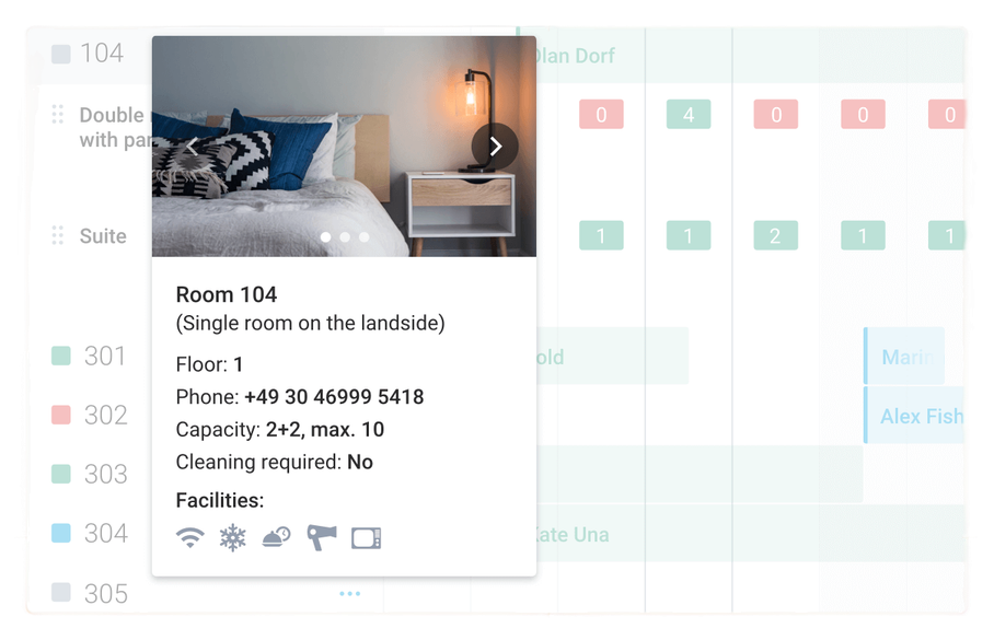 room details on hover