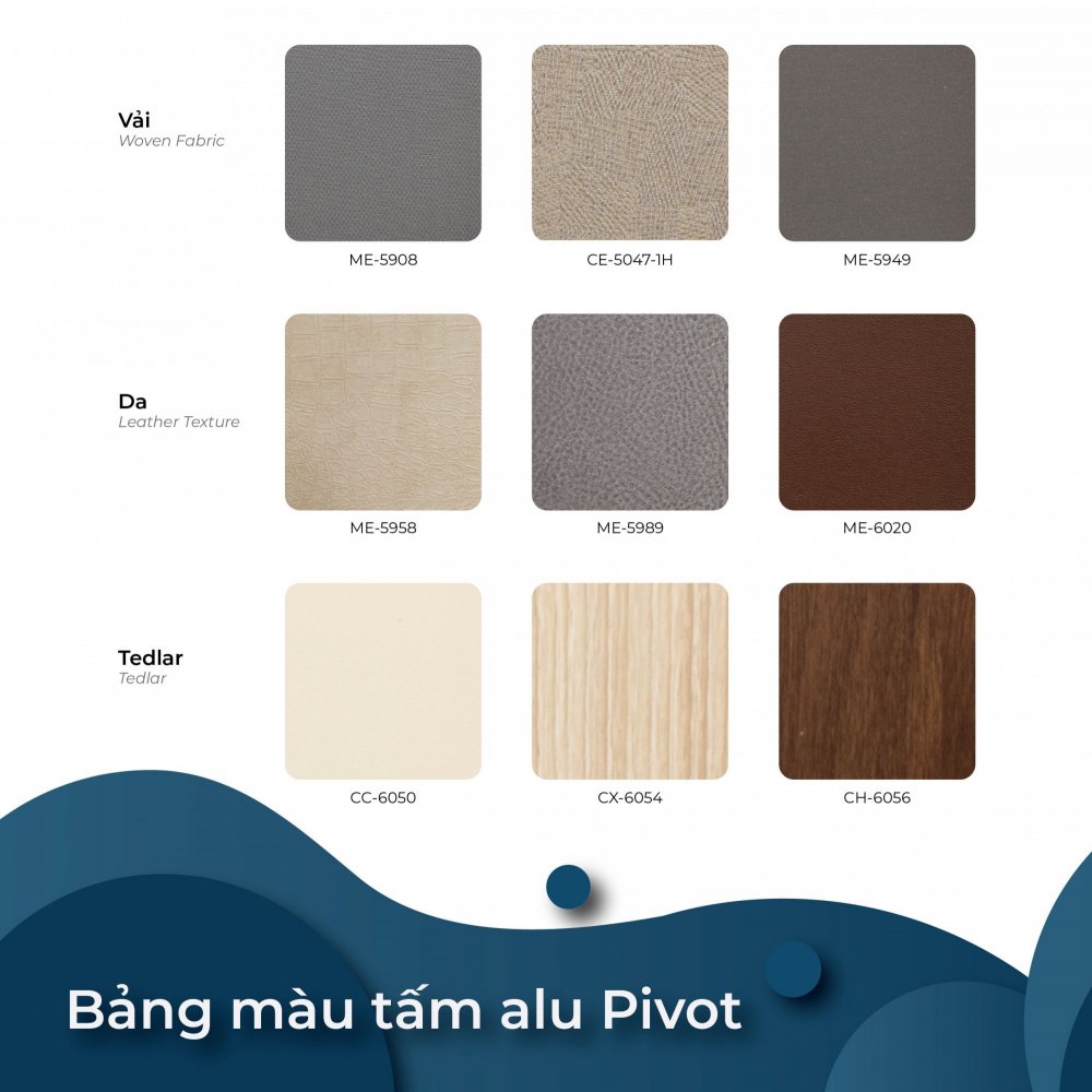 bảng màu tấm alu Pivot