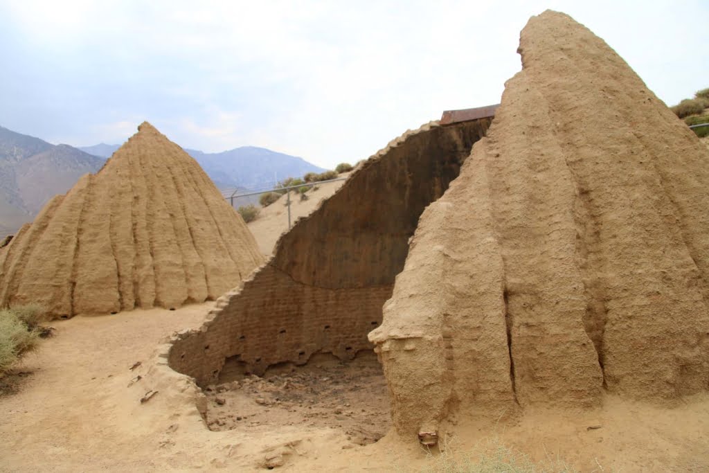 The Cottonwood Charcoal Kilns were built to provide charcoal to the nearby Cerro Gordo mine on the other side of Owens Lake. 