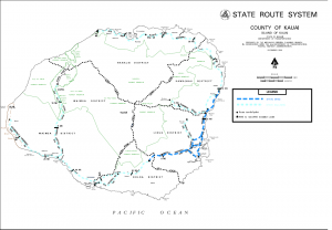 Kauai District Map with State Routes