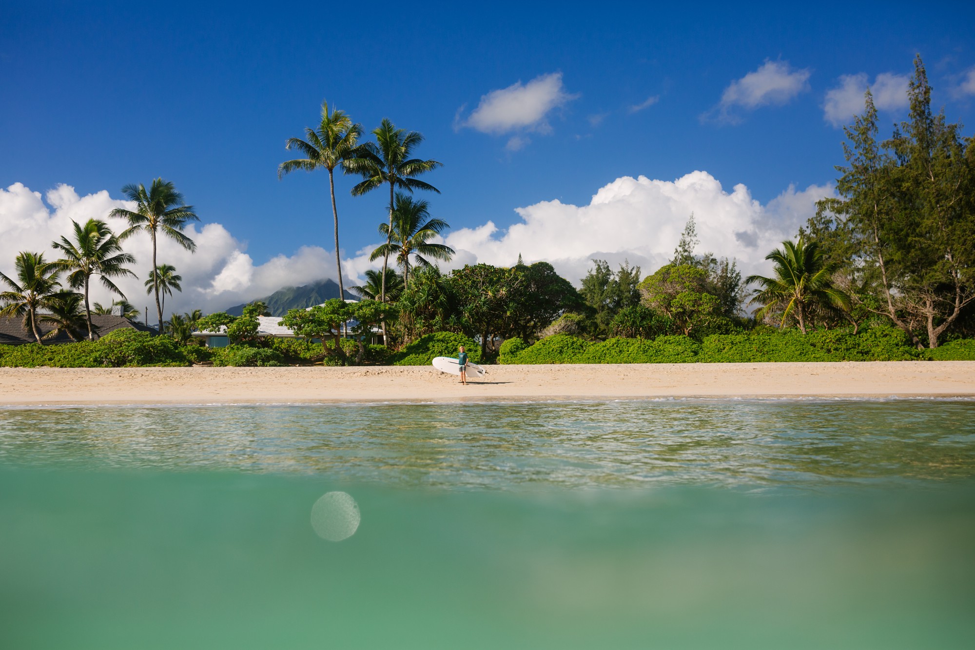 clear blue water at kalama beach in kailua Oahu