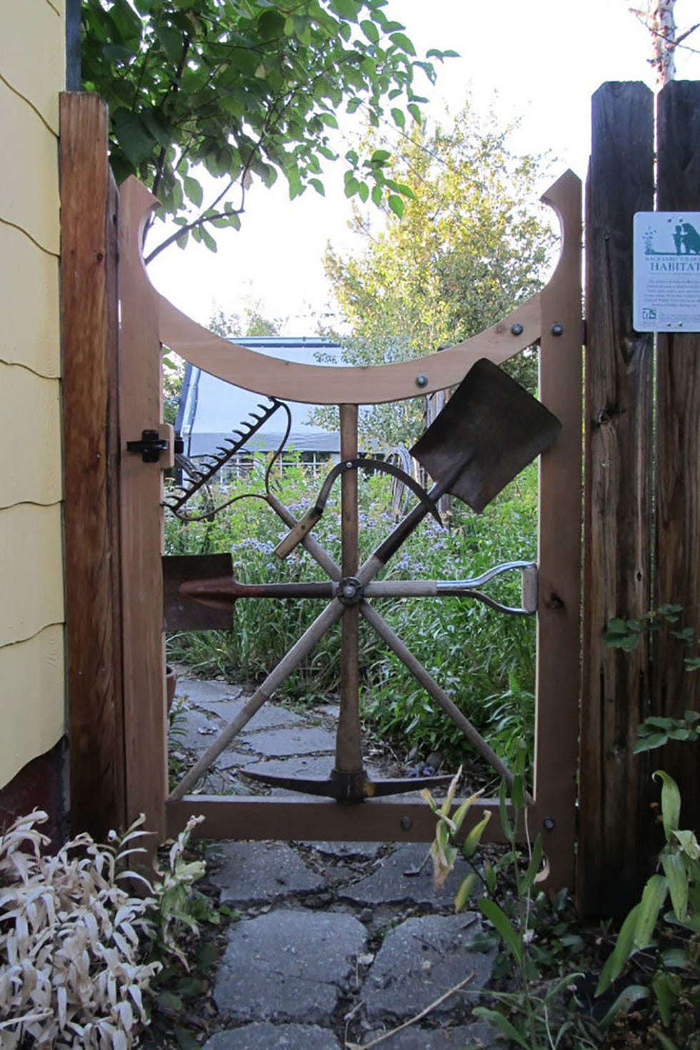 Gate, Tree, Wood, Wheel, Plant, Garden, House, Metal, 