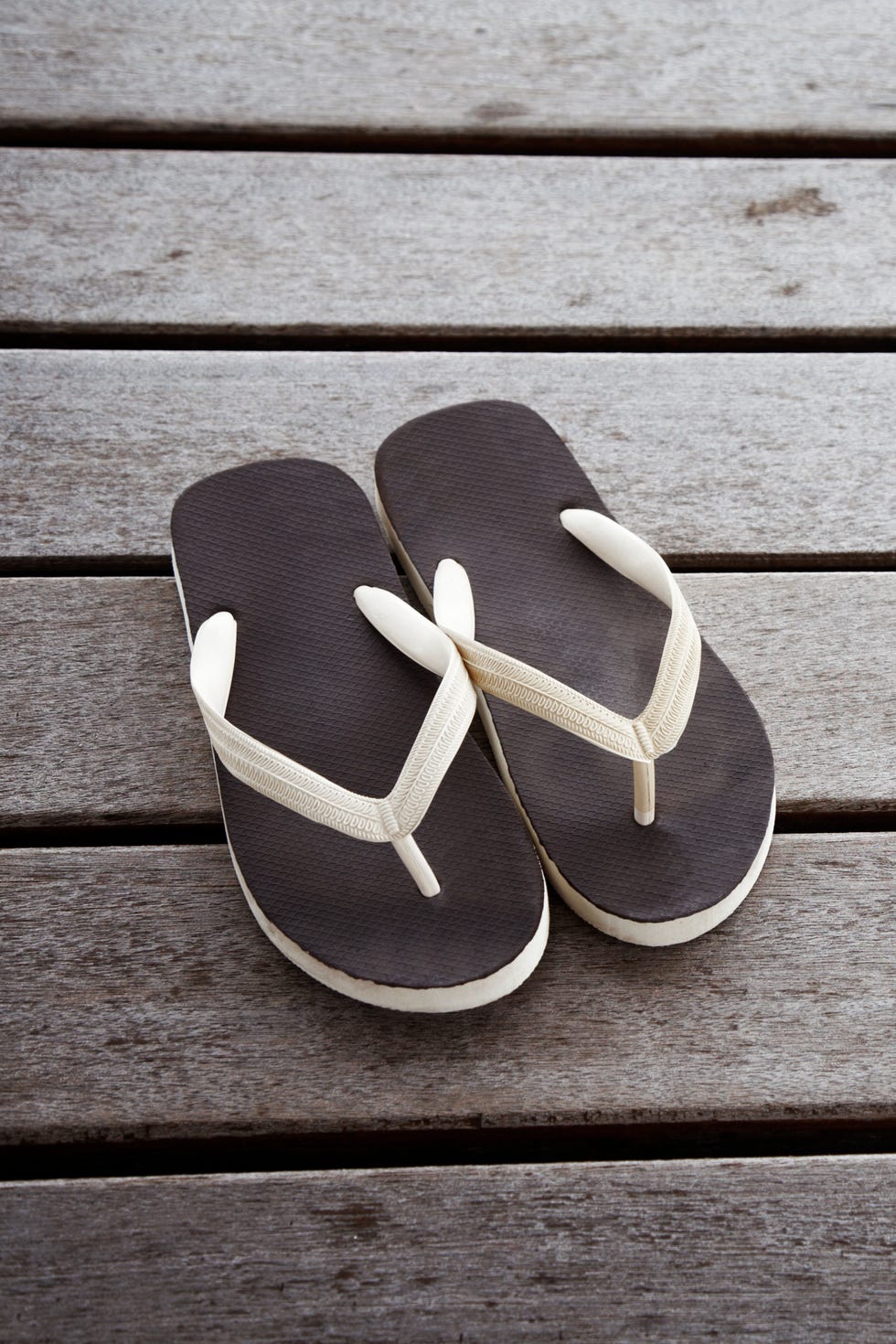 brown flip-flops