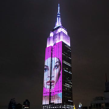 Landmark, Metropolitan area, Tower, Skyscraper, Metropolis, City, Night, Pink, Purple, Human settlement, 