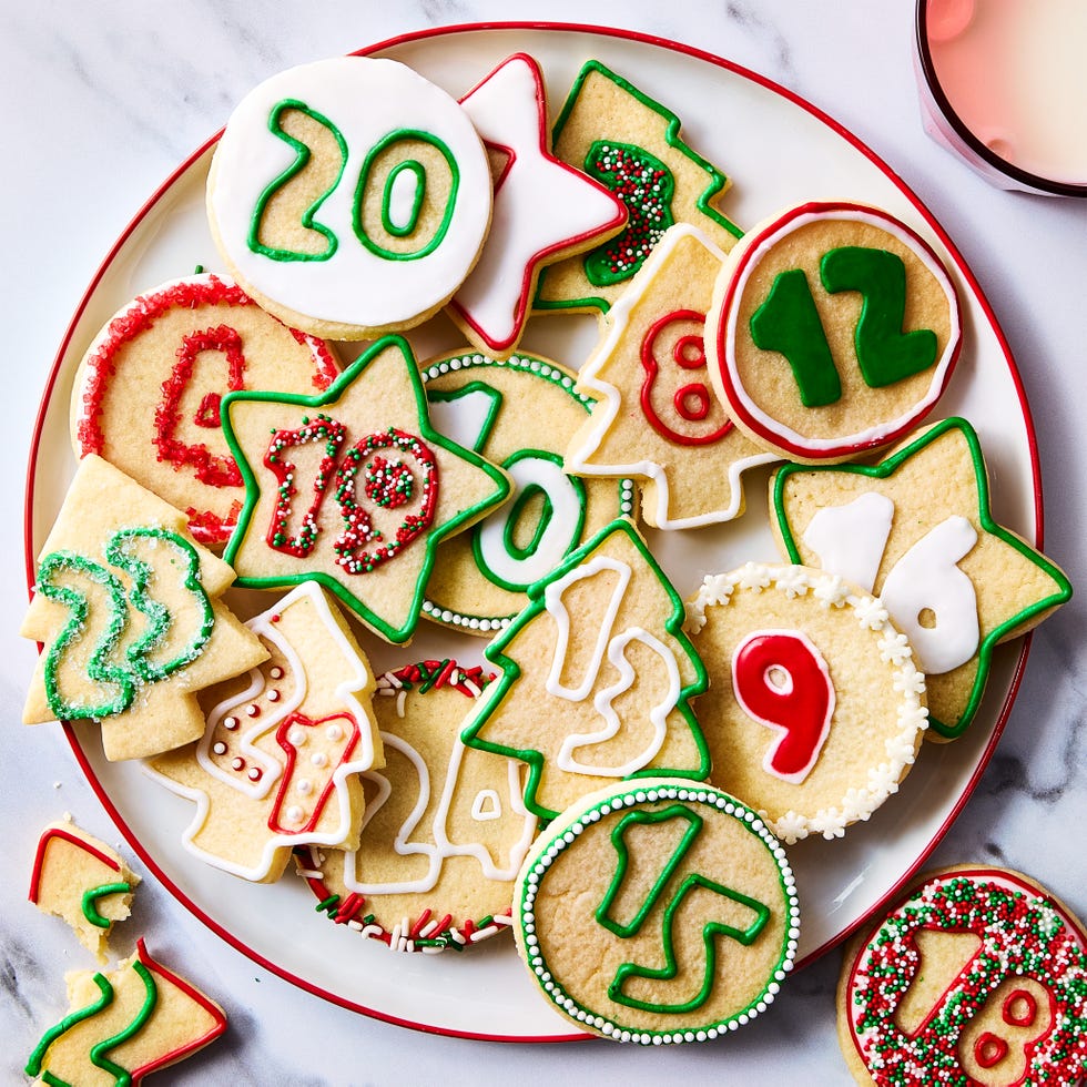 sugar cookies decorated with numbers