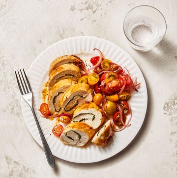 chicken roulade with marinated tomatoes