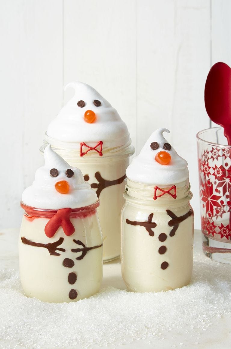 christmas desserts eggnog mousse snowmen