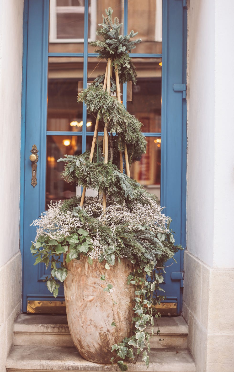 outdoor christmas planters natural tree