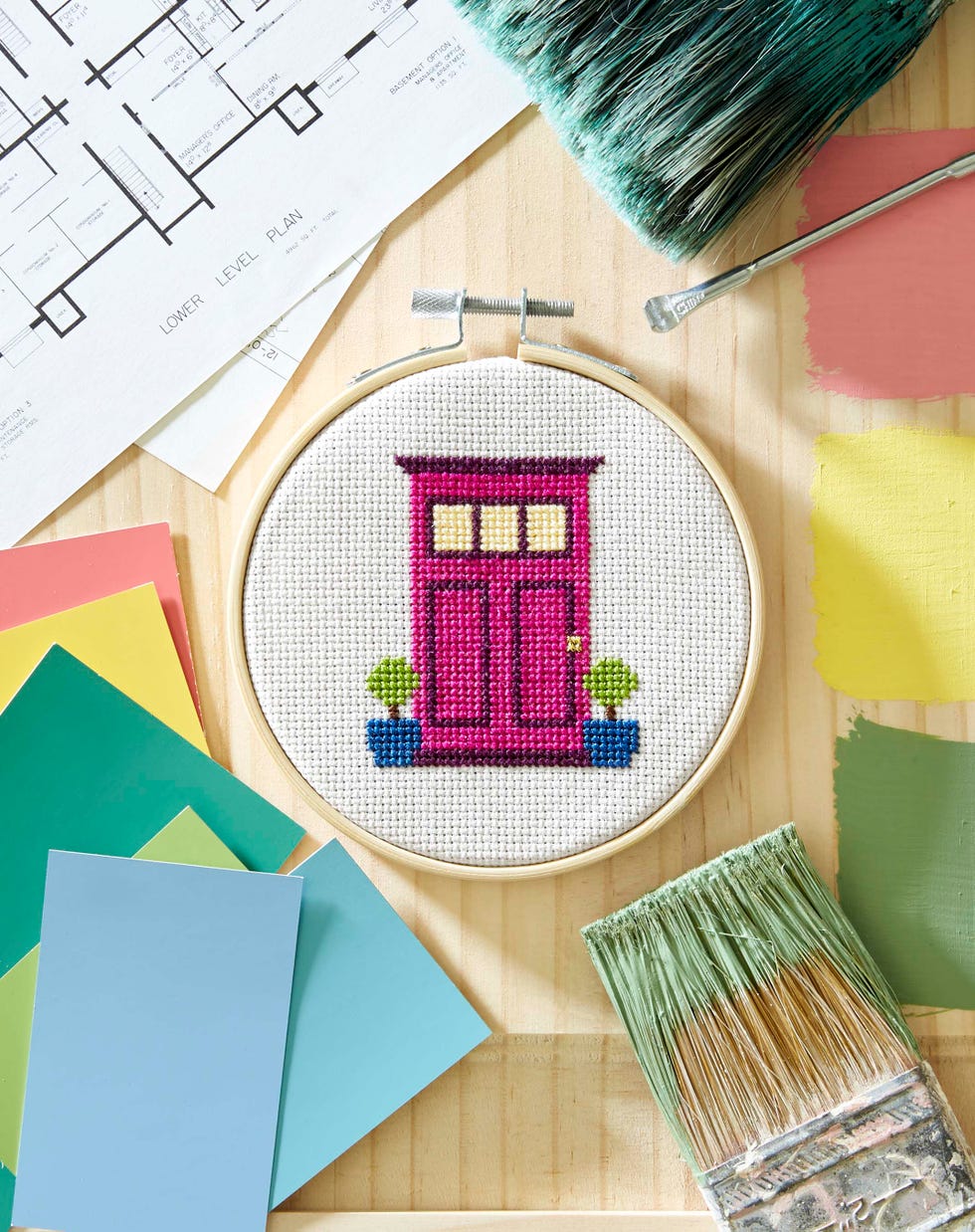 front door cross stitch pattern