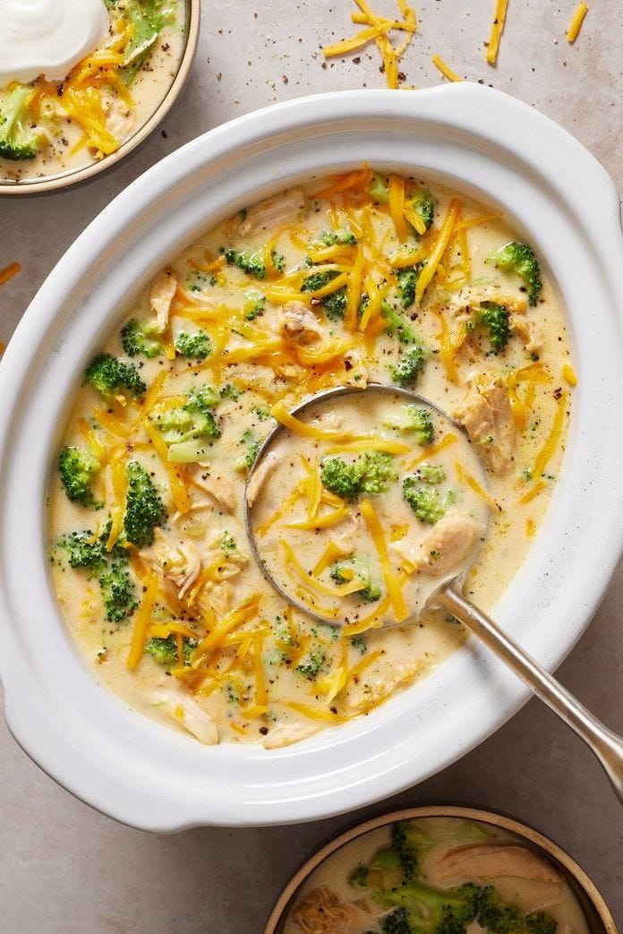 crockpot cheesy chicken broccoli soup