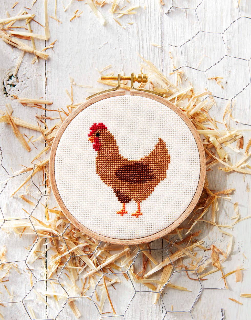 cross stitch chicken