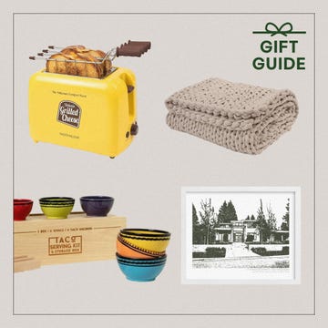 gift guide featuring kitchen appliance blankets bowls and framed artwork