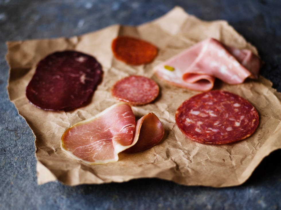 variety of italian cured meats