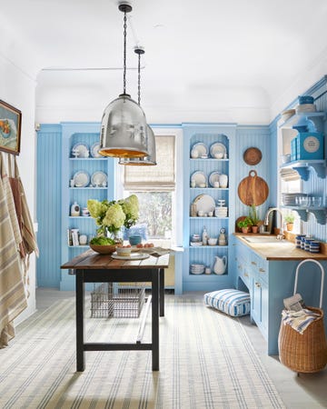 blue kitchen