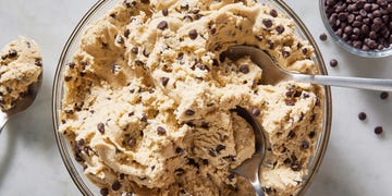 edible cookie dough in a bowl with spoons