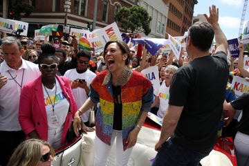 kamala harris participates in san francisco's annual pride parade